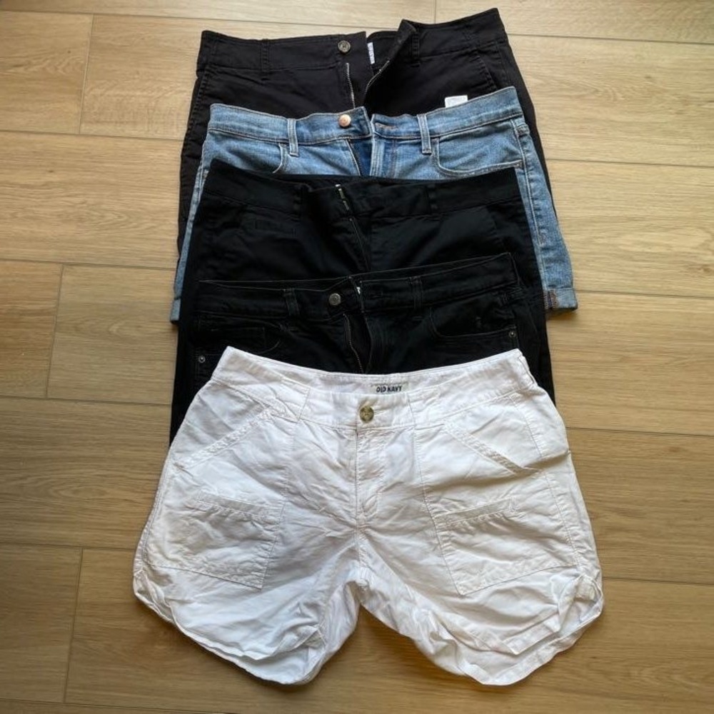 Lot of 5 Old Navy and Gap Shorts Size 8 Denim Chino Black White Blue Bundle